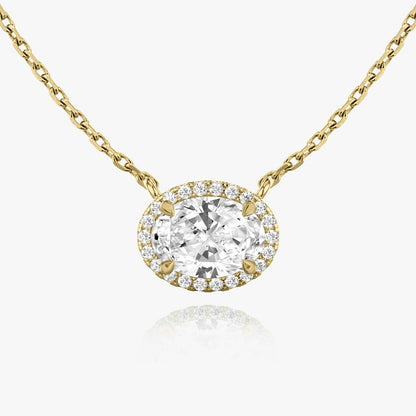 Oval Halo Necklace