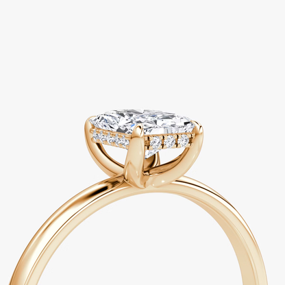 The Classic Hidden Halo Radiant Engagement Ring in Plain Standard Band