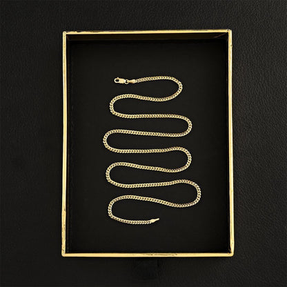 14k Yellow Gold Solid Cuban Link Chain 2.5 mm