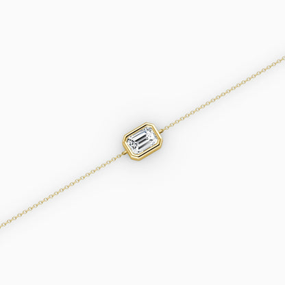 Emerald Bezel Solitaire Bracelet