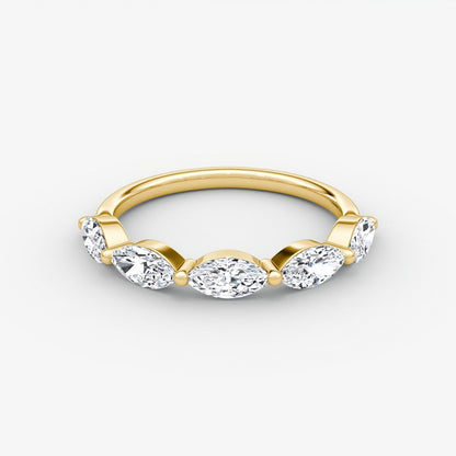 Single Shared Prong Marquise Band
