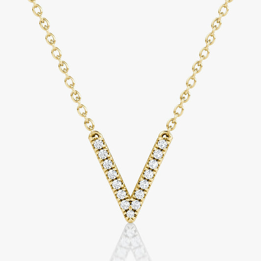 V Pave Necklace