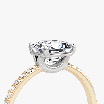 The Signature Asscher Engagement Ring in Pave Standard Band