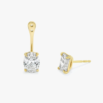 Oval Solitaire Drop Ear Jacket