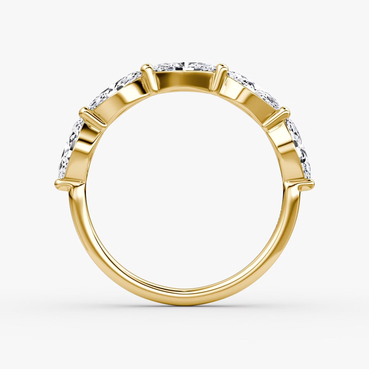 Single Shared Prong Marquise Band
