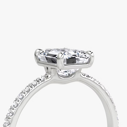 The Signature Emerald Engagement Ring in Pave Standard Band