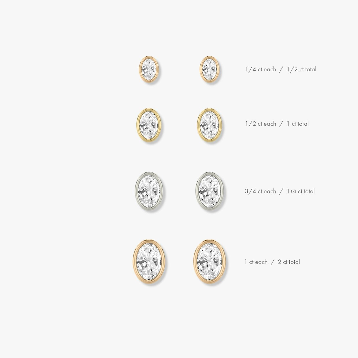 Oval Bezel Solitaire Stud