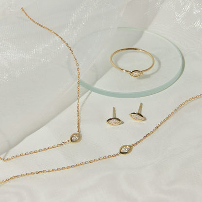 Marquise Knife-Edge Bezel Necklace