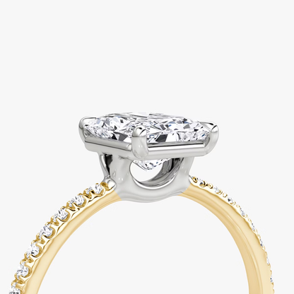 The Signature  Radiant Engagement Ring in Pave Standard Band