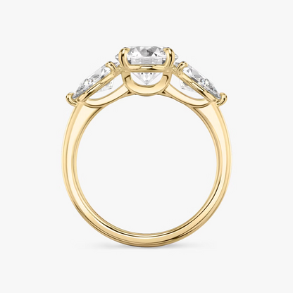 Three Stone Engagement Ring Plain in Round Brilliant