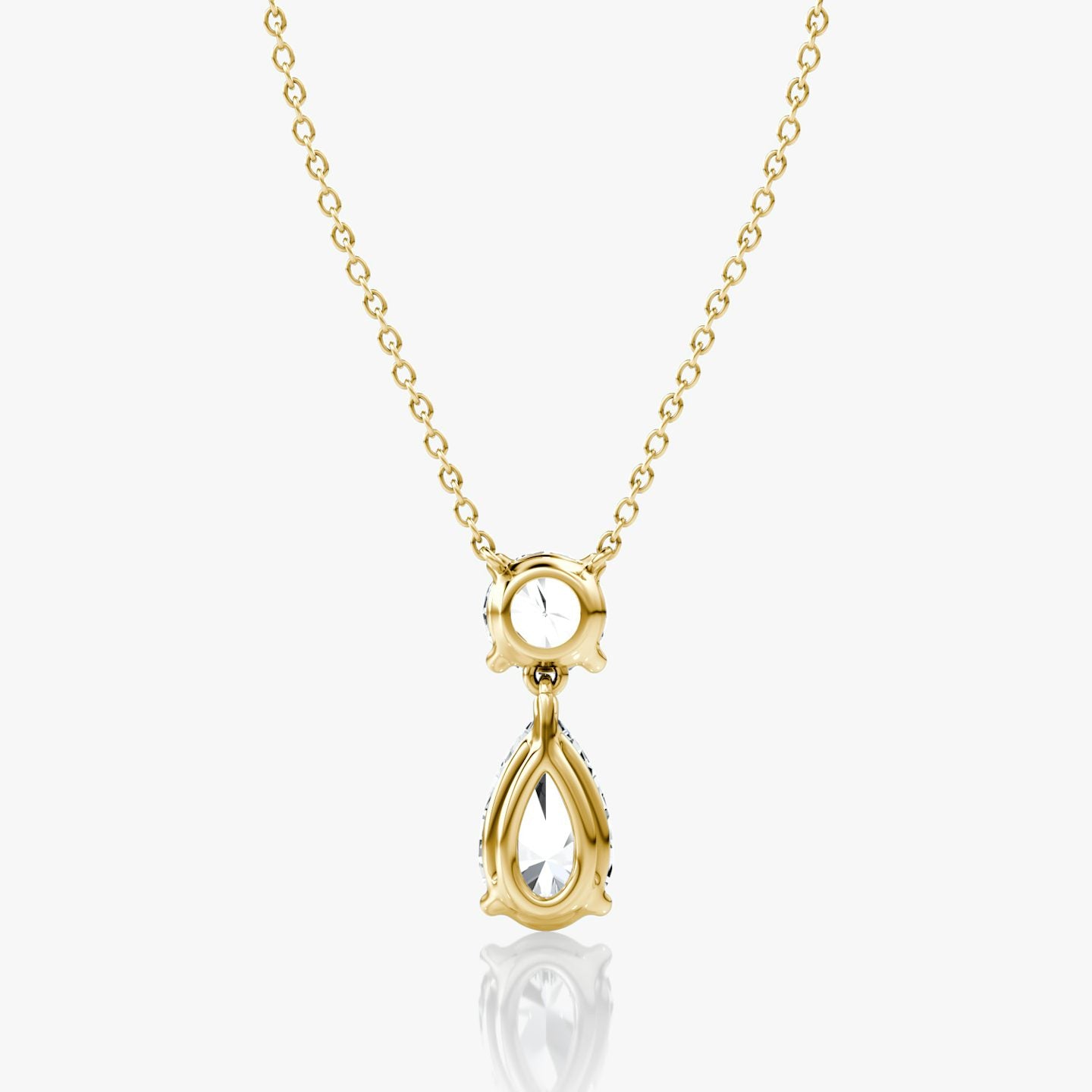 Round and Pear Signature Duo Drop Necklace