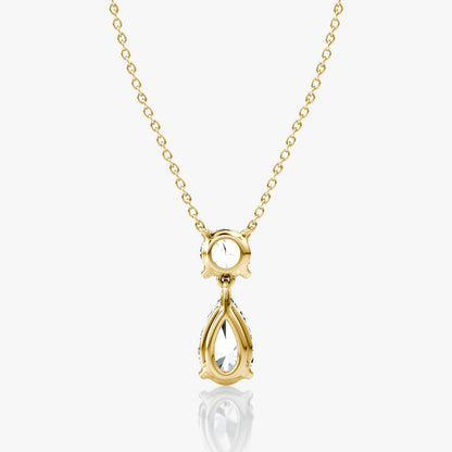 Round and Pear Signature Duo Drop Necklace