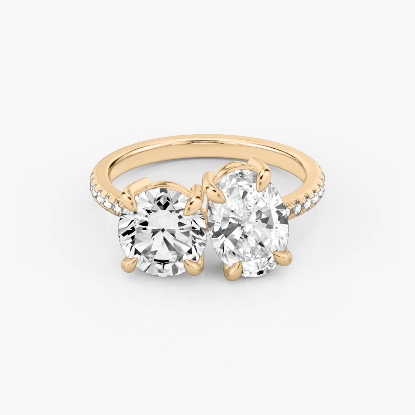 Toi et Moi Pave Engagement Ring
