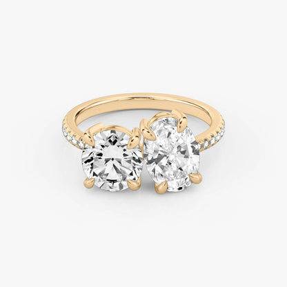 Toi et Moi Pave Engagement Ring