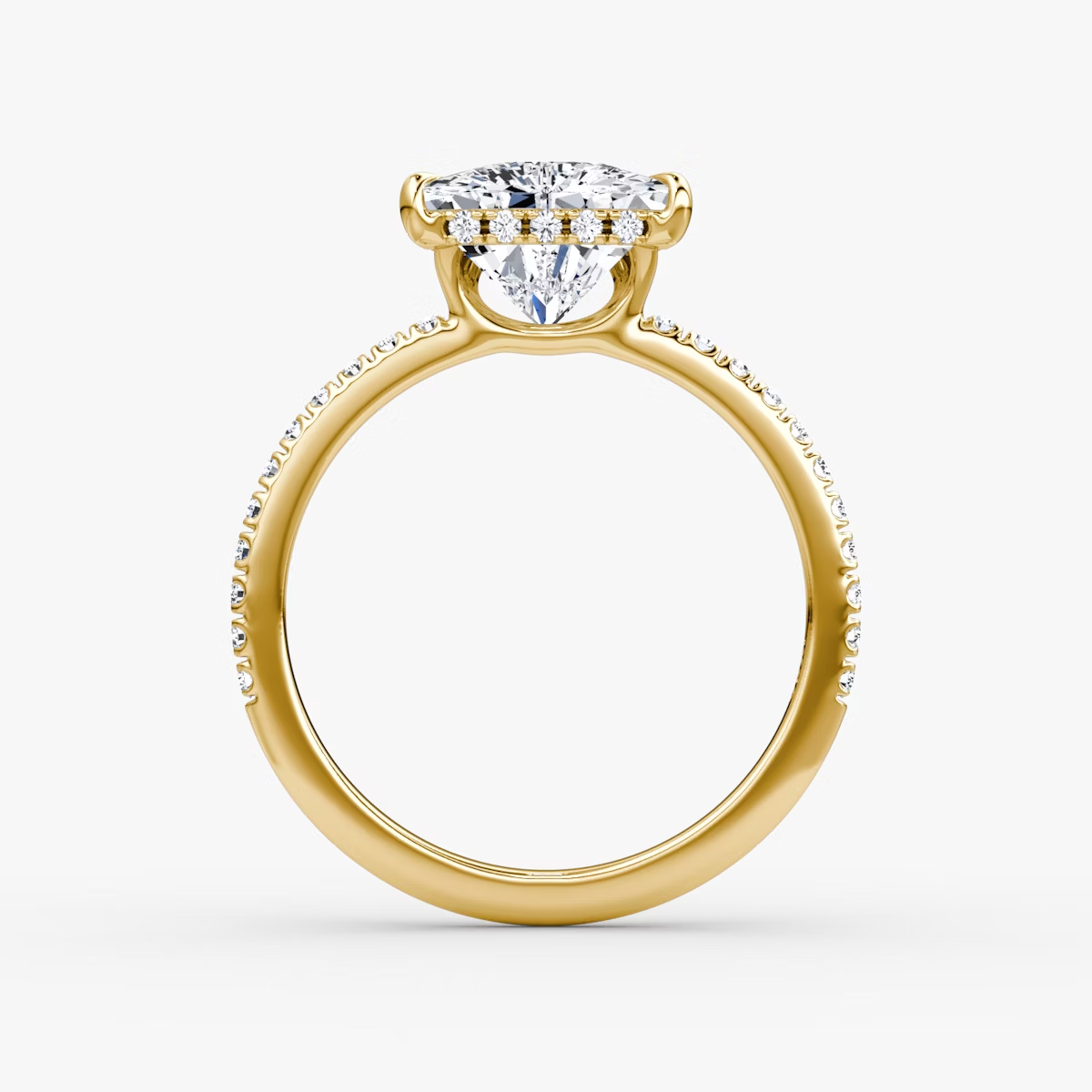 The Signature Trillion Engagement Ring in Pave Standard Band