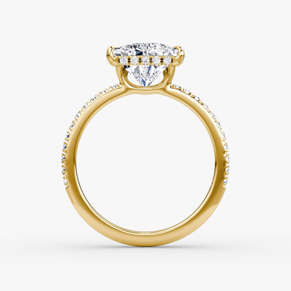 The Signature Trillion Engagement Ring in Pave Standard Band