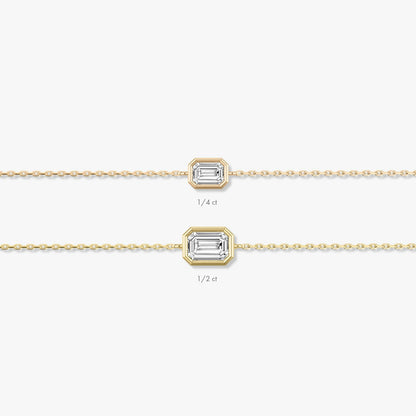 Emerald Bezel Solitaire Bracelet
