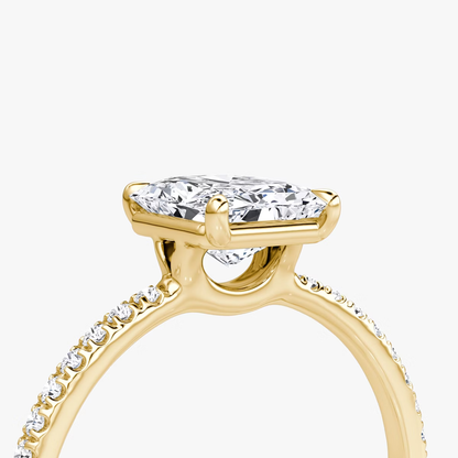 The Signature  Radiant Engagement Ring in Pave Standard Band