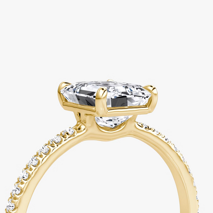 The Signature Emerald Engagement Ring in Pave Standard Band