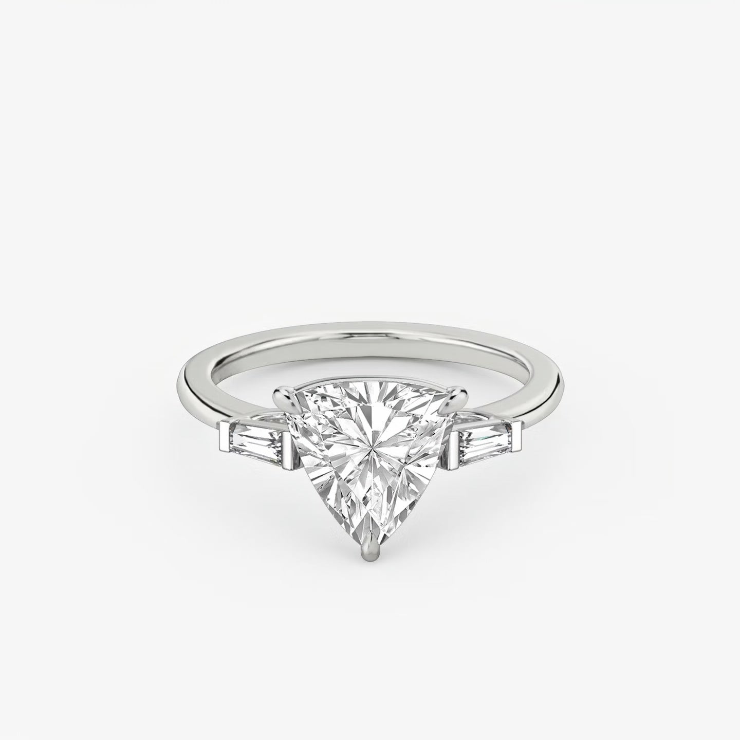 Three Stone Engagement Ring Plain in Trillion