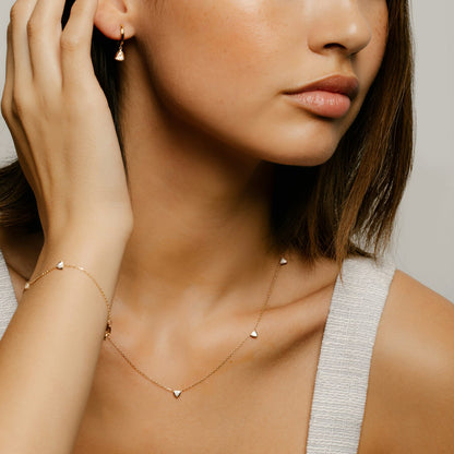 Trillion Knife Edge Bezel Station Necklace