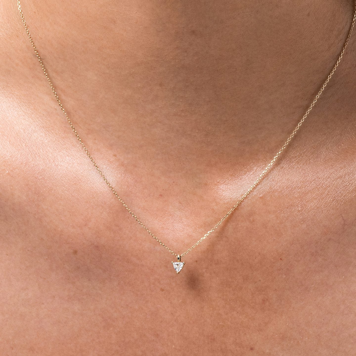 Trillion Petitie Solitaire Pendant