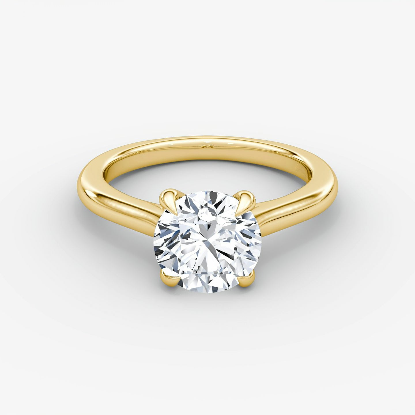 Trellis Cathedral Round Plain Engagement Ring