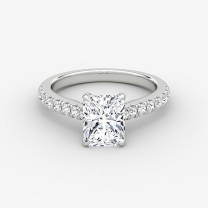 Trellis Cathedral Radiant Pave Engagement Ring