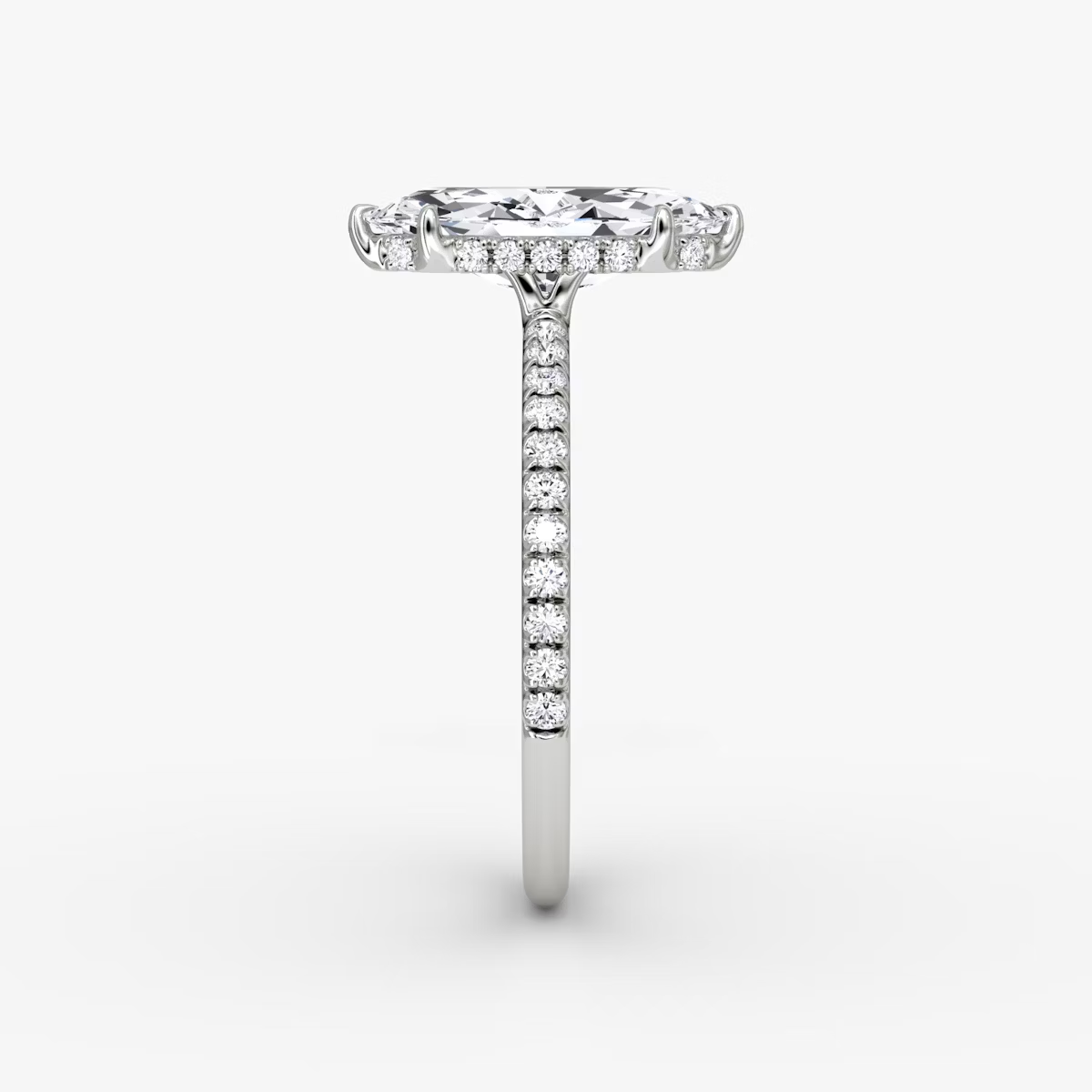 The Signature  Marquise Engagement Ring in Pave Standard Band