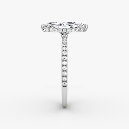 The Signature  Marquise Engagement Ring in Pave Standard Band