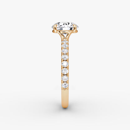 The Signature Round Brilliant Engagement Ring in Pave Large Band