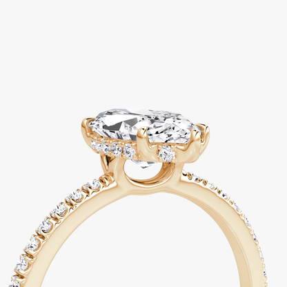 The Signature  Marquise Engagement Ring in Pave Standard Band