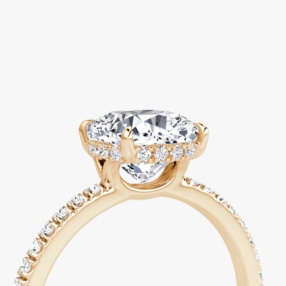 The Signature  Cushion Engagement Ring in Pave Standard Band
