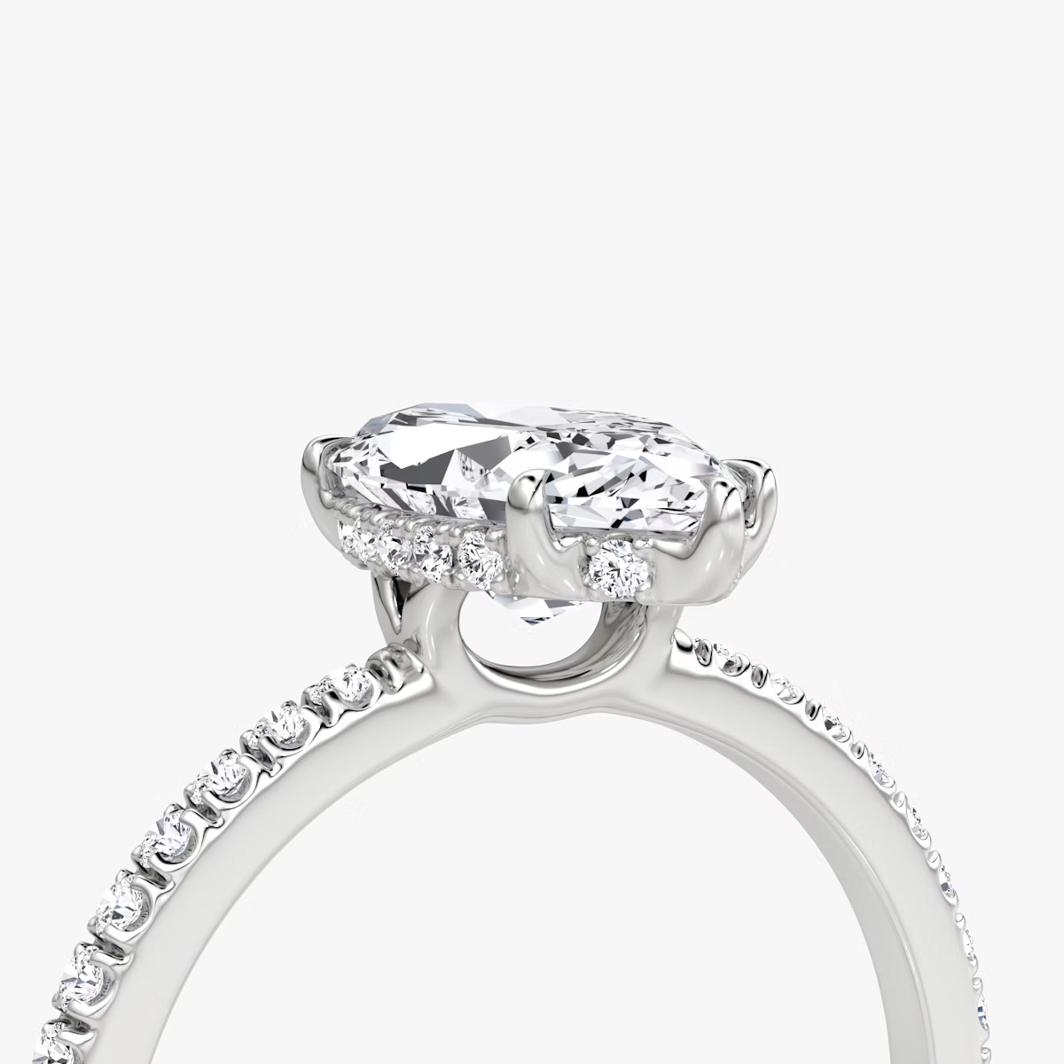 The Signature  Marquise Engagement Ring in Pave Standard Band