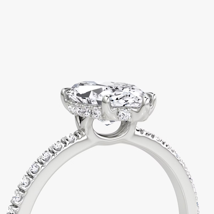 The Signature  Marquise Engagement Ring in Pave Standard Band
