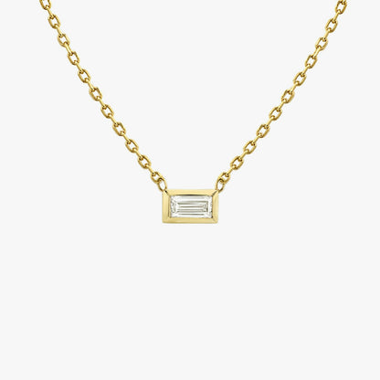 Baguette Knife-Edge Bezel Necklace