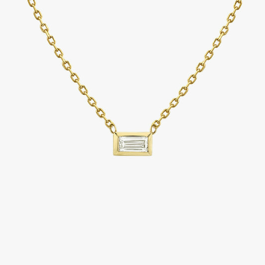Baguette Knife-Edge Bezel Necklace