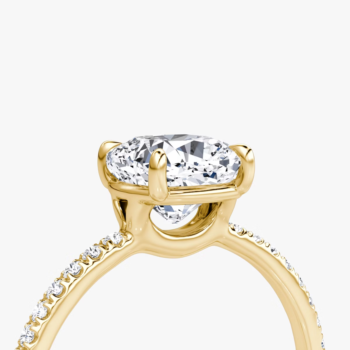 The Signature  Cushion Engagement Ring in Pave Standard Band