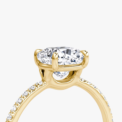 The Signature  Cushion Engagement Ring in Pave Standard Band