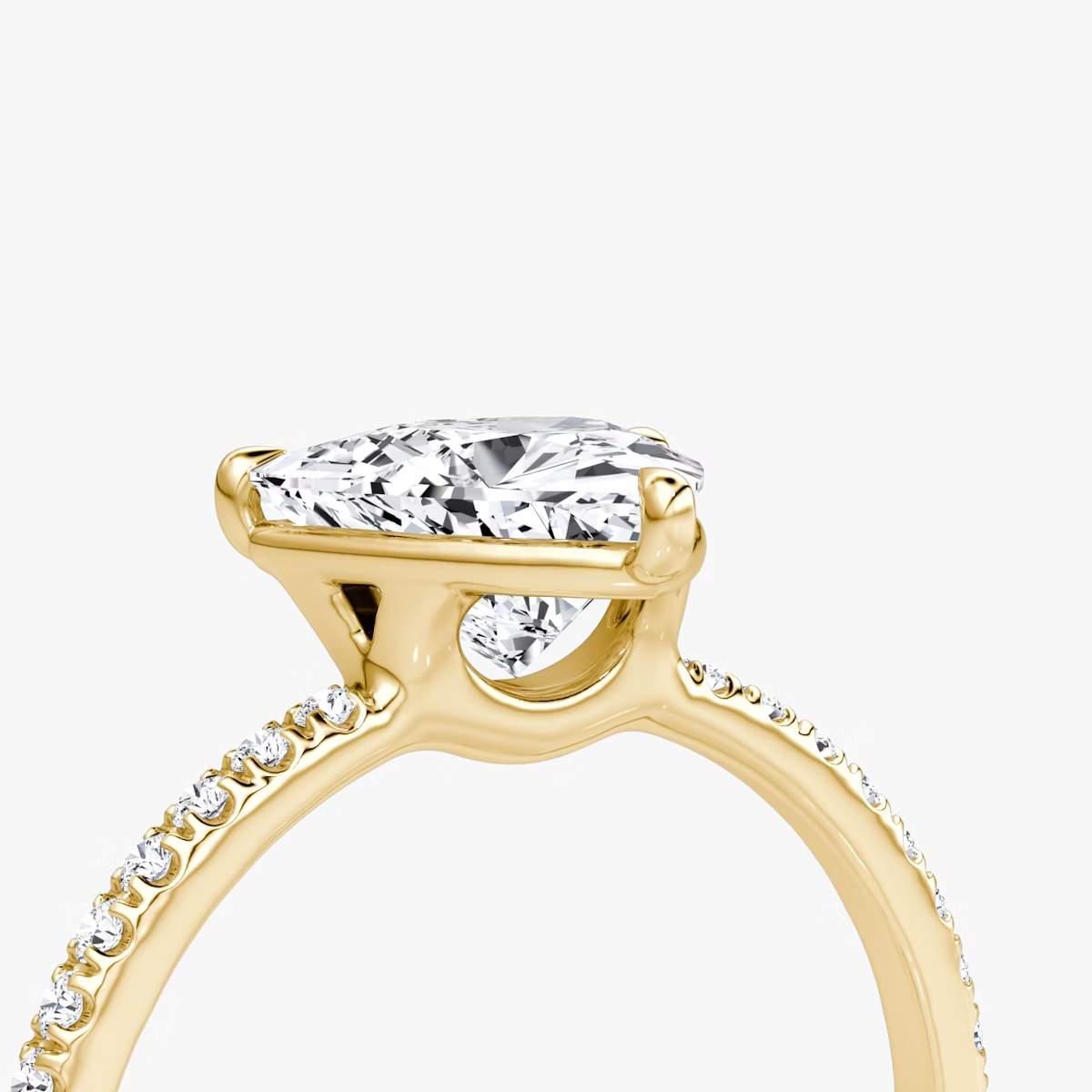 The Signature Trillion Engagement Ring in Pave Standard Band