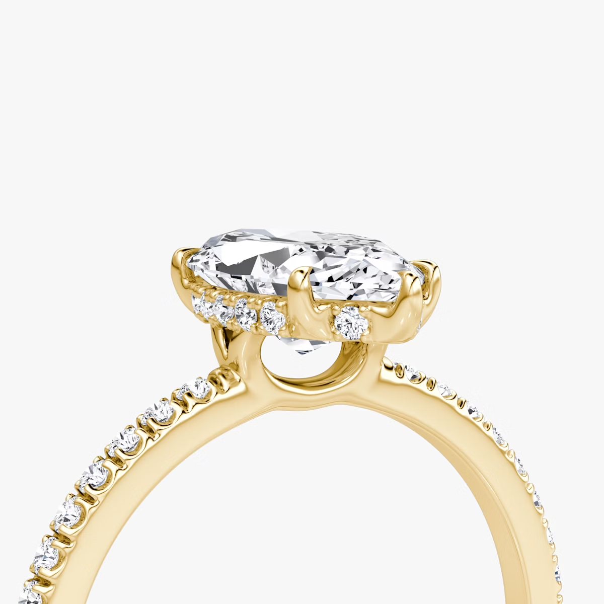 The Signature  Marquise Engagement Ring in Pave Standard Band