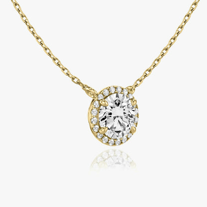 Round Halo Necklace