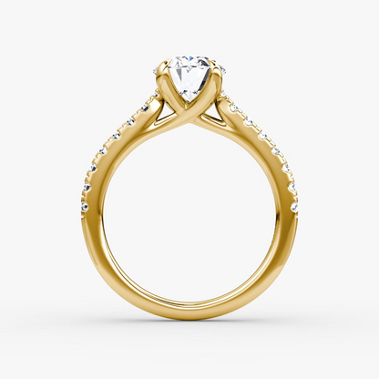 Trellis Cathedral Oval Pave Engagement Ring