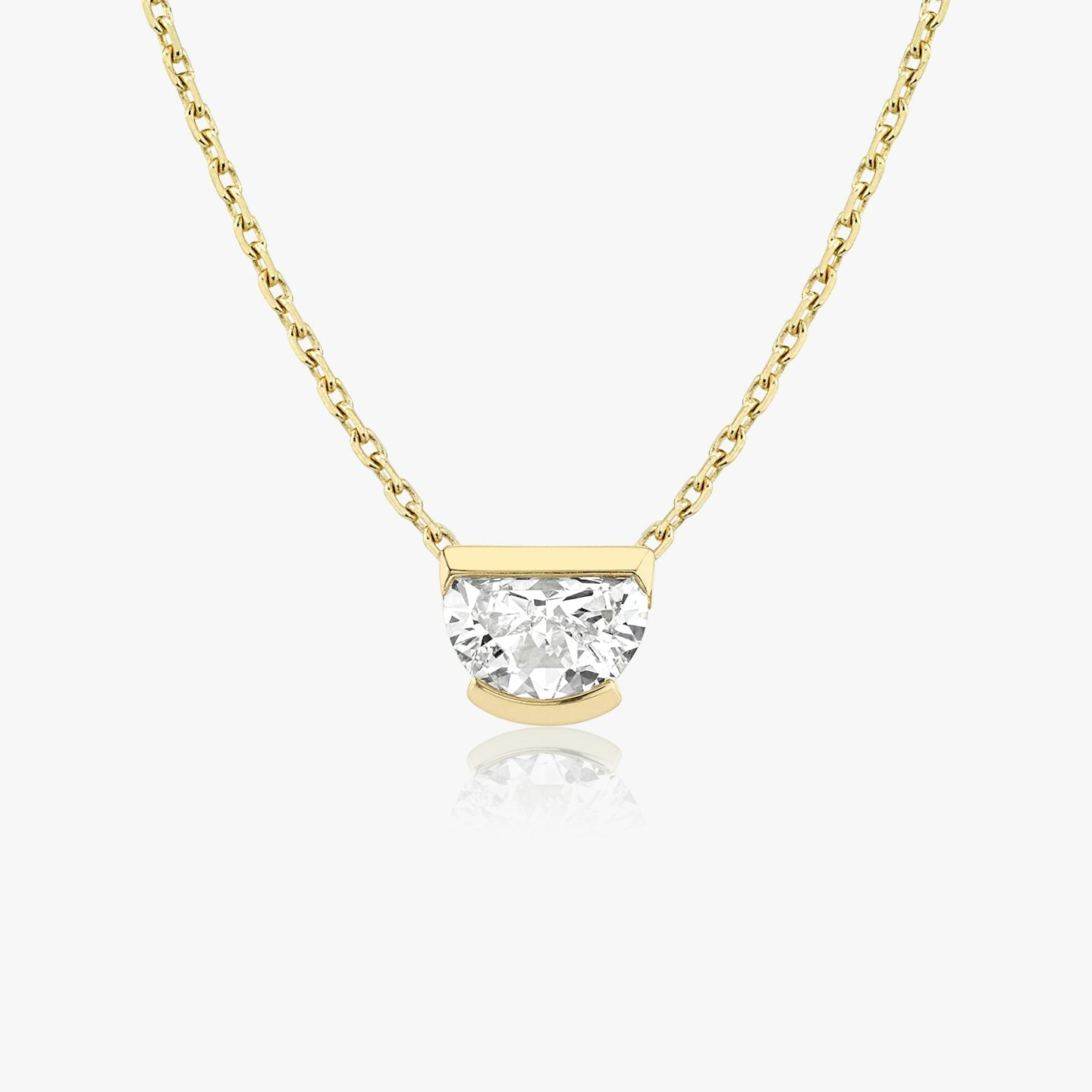 Knife Edge Semi Bezel Necklace