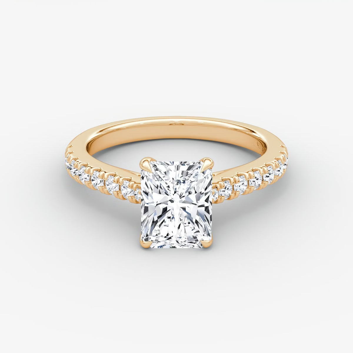 Trellis Cathedral Radiant Pave Engagement Ring