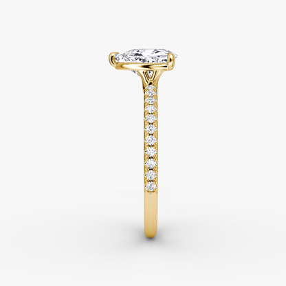 The Signature Trillion Engagement Ring in Pave Standard Band