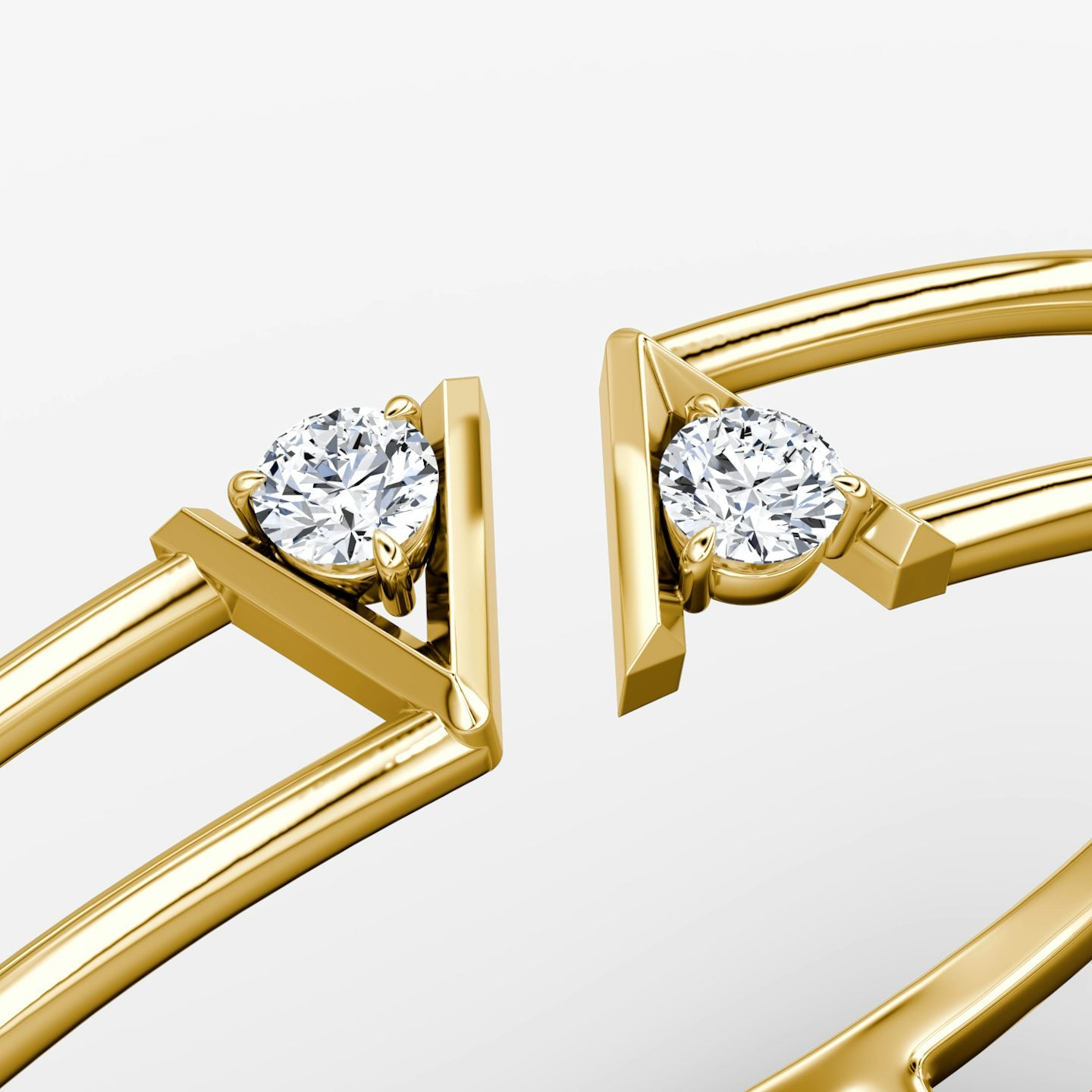 Plain V Double Row Bangle