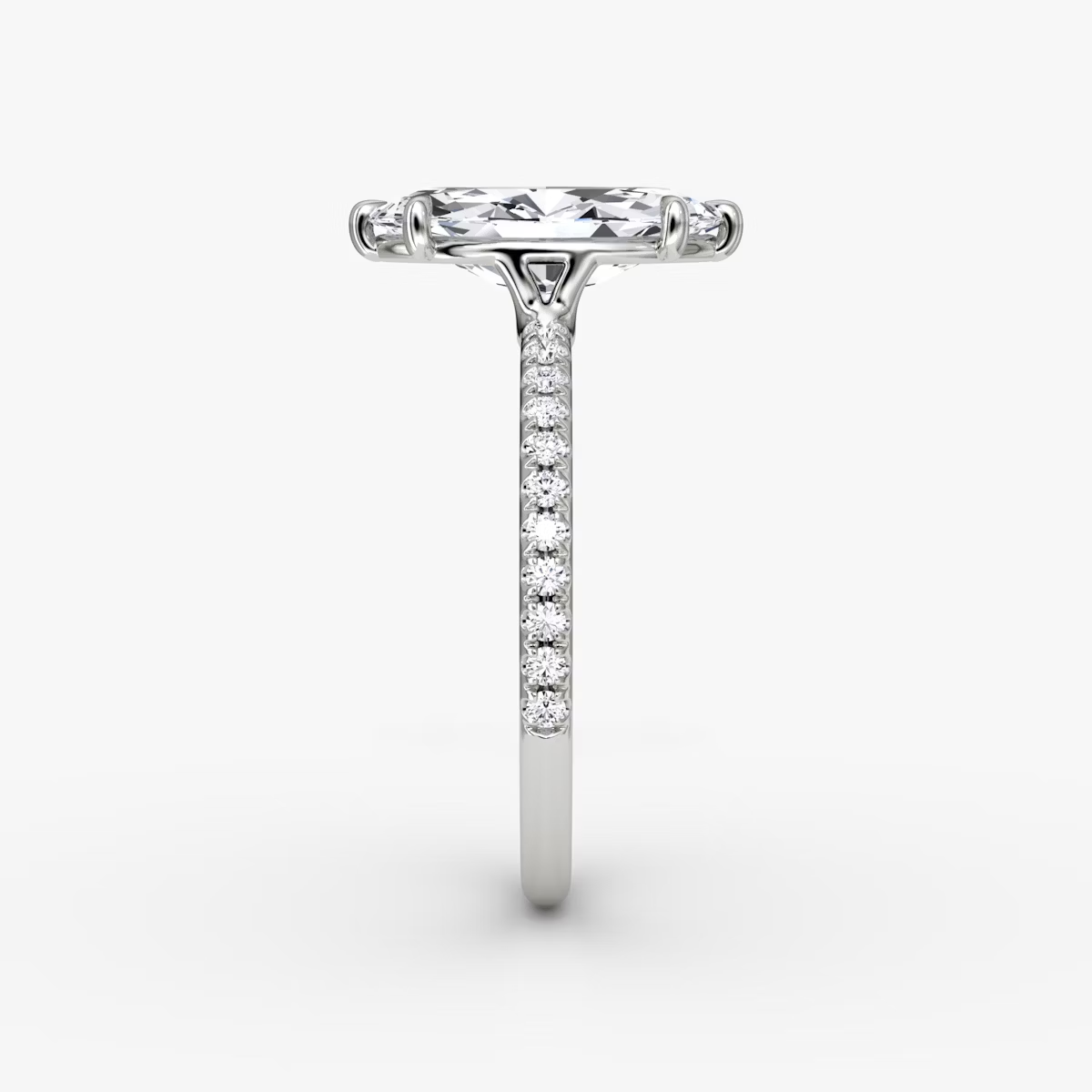 The Signature  Marquise Engagement Ring in Pave Standard Band