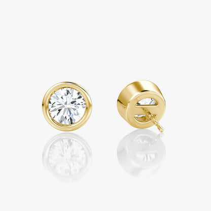 Round Bezel Solitaire Stud