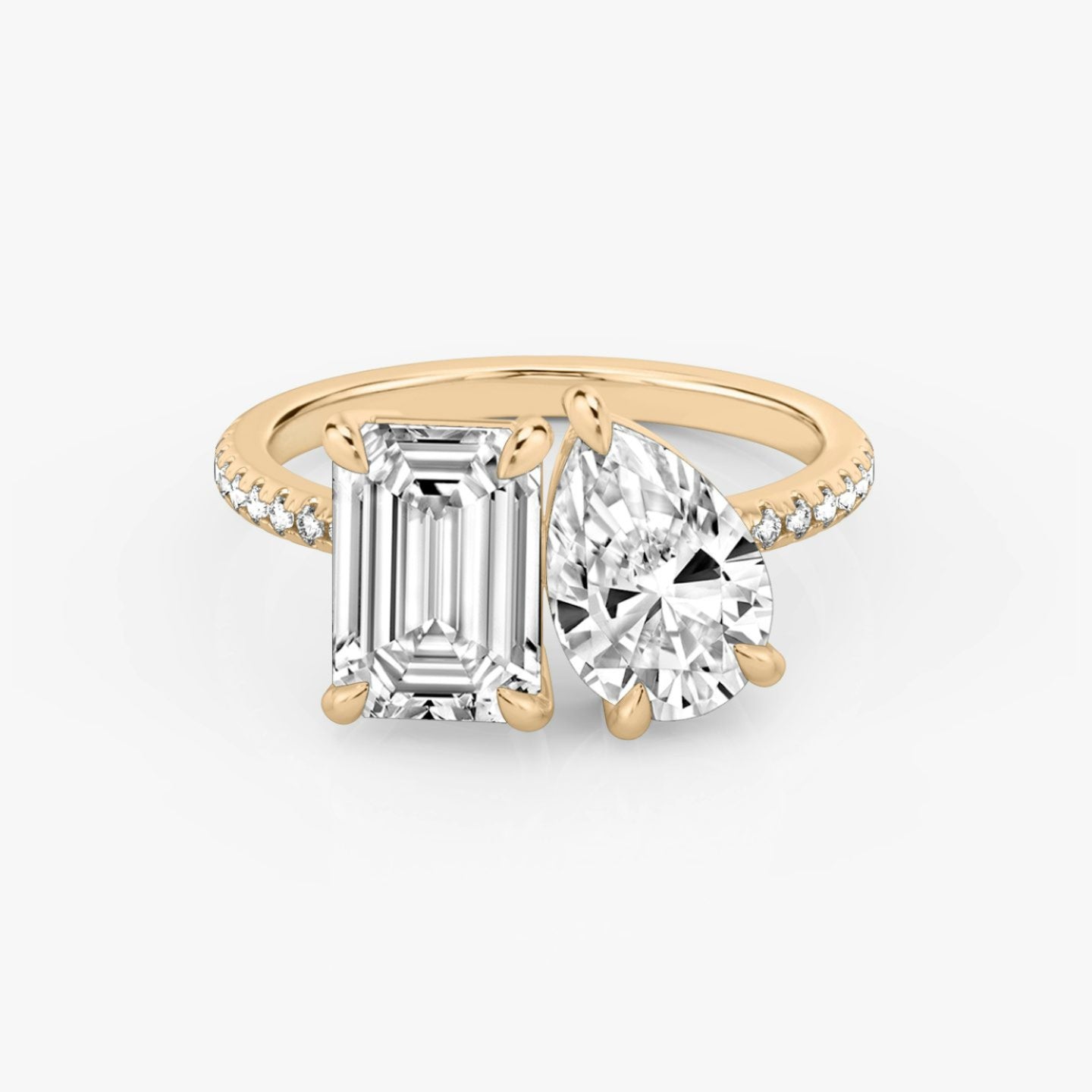 Toi et Moi Pave Engagement Ring